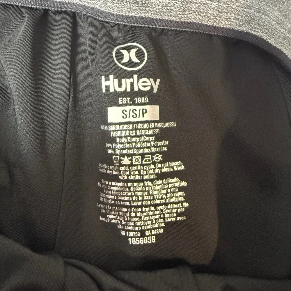 Hurley Board Shorts Mens Small Blue White Striped Excellent Stretch Swim Trunks